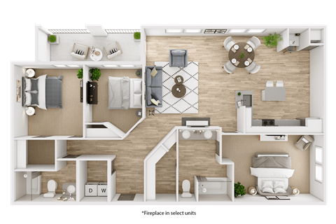 3 bed 2 bath at The Viridian Apartments, Colorado, 80111